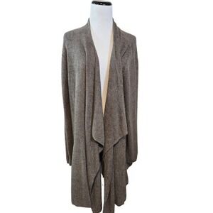 Barefoot Dreams CozyChic Lite Cardigan Duster Size 3X Brown Waterfall Open Front